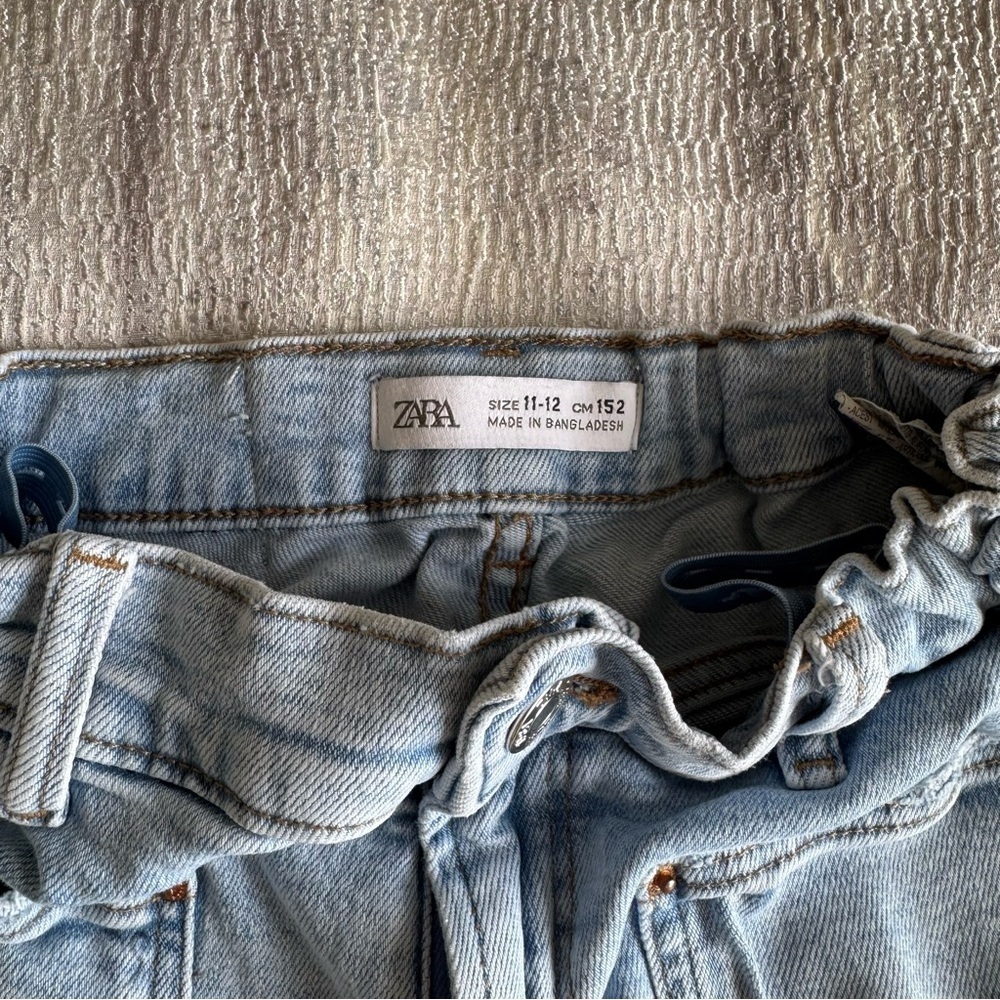 Zara Light Blue Flare Kids Jeans, Size 11-12 - Picture 6 of 6